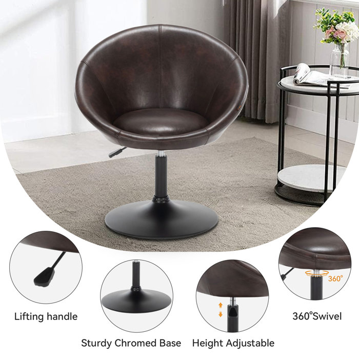 17 Stories Mandilyn 26.5'' Wide Swivel Barrel Chair Wayfair